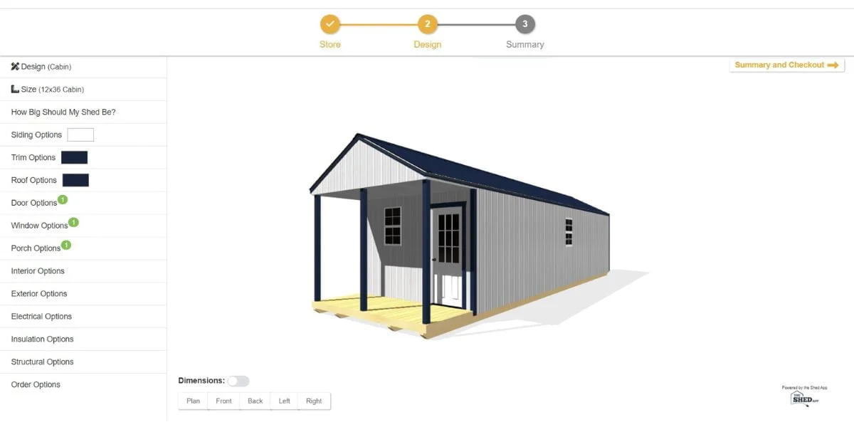 wooden shed with porch