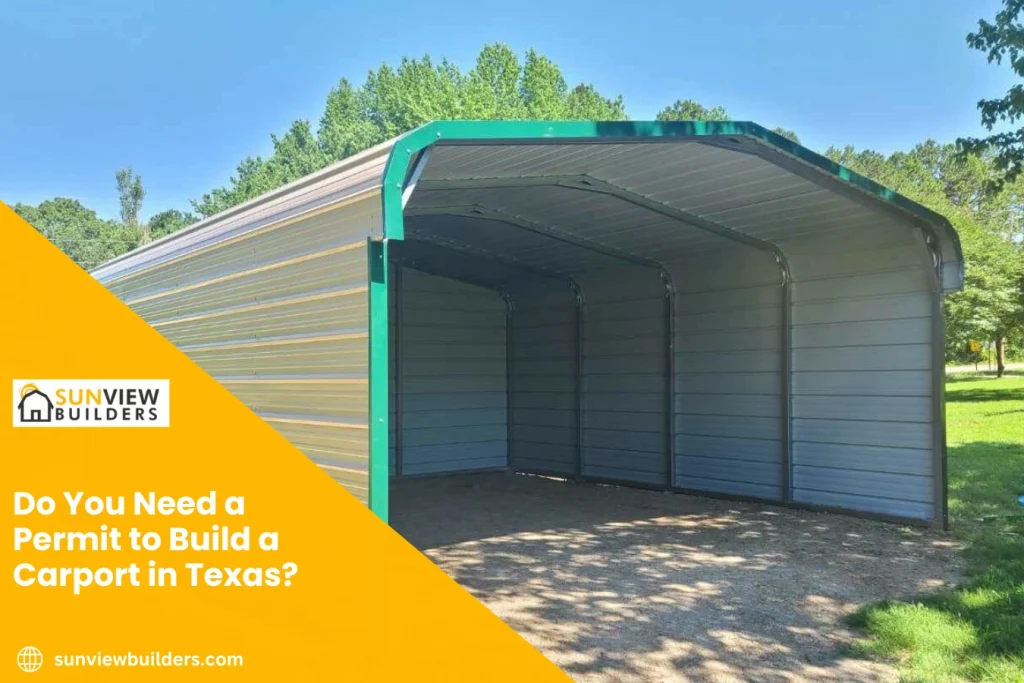 Residential carport in Texas protecting vehicles from sun, rain, and hail while adding value to the property